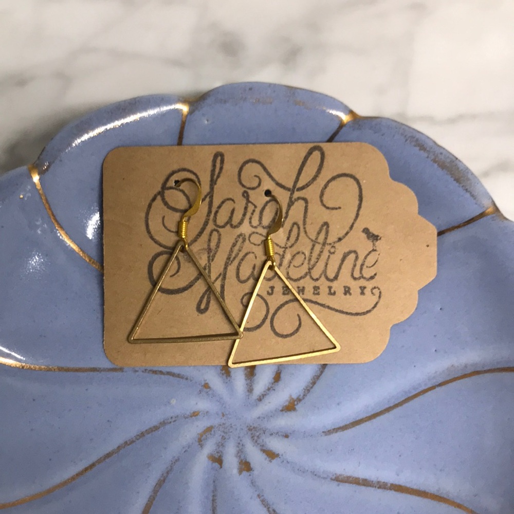 Sarah Madeline Gold Triangle Earrings